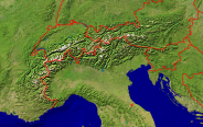 Alpen Satellit + Grenzen 800x504